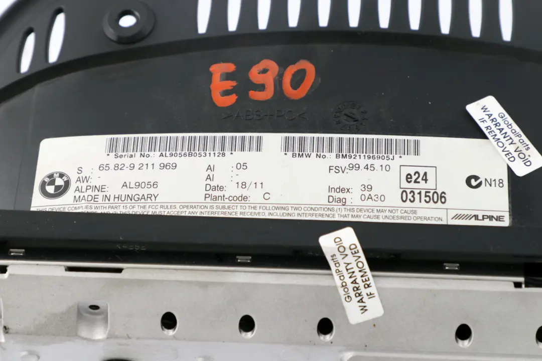 Display Screen 8.8" BMW E60 E61 E90 E91 LCI Monitor Sat Nav to with Part number 9211969 Display Screen 8.8" BMW E60 E61 E90 E91 LCI Monitor Sat Nav - SKU 9211969 - Part number 9211969