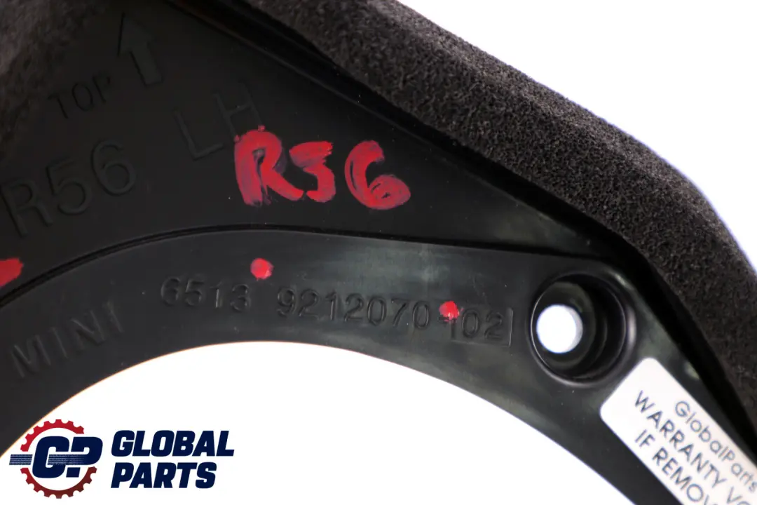 R56N LCI Copertura Altoparlante Guida Sonora Sinistra per Mini Cooper R56 con numero di parte 9212070 Mini Cooper R56 R56N LCI Copertura Altoparlante Guida Sonora Sinistra - SKU 9212070 - Numero di parte 9212070