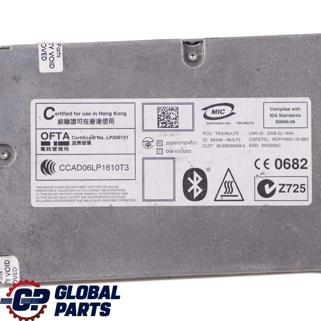 BMW E60 E87 E90 E91 Manos Libres Electronica Modulo de Carga MULF2 - SKU 9215184 - Número de pieza 9215184