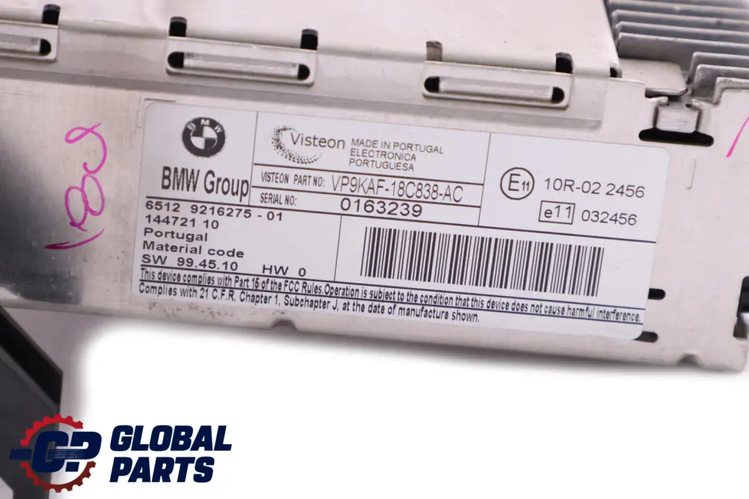 BMW E81 E87 E90 E91 LCI E92 E93 Radio BMW Business CD - SKU 9216275 - Teilenummer 9236531
