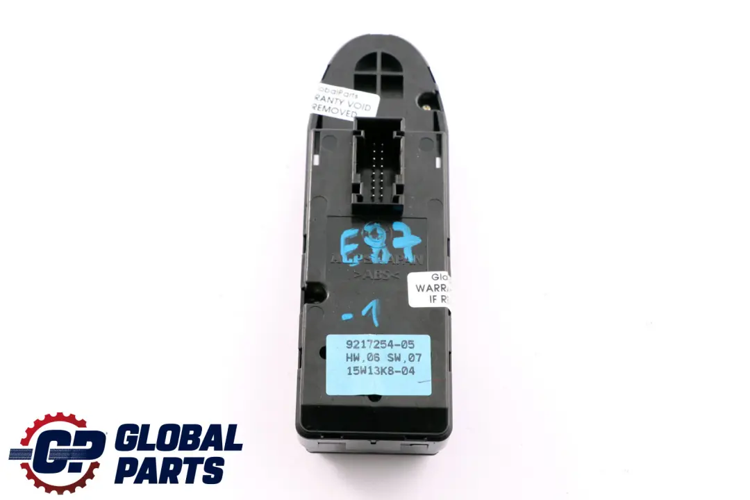 BMW E87 E87N Interrupteur Lève-Vitre Côté Conducteur Droit Noir - SKU 9217254-1 - Numéro de pièce 9217254