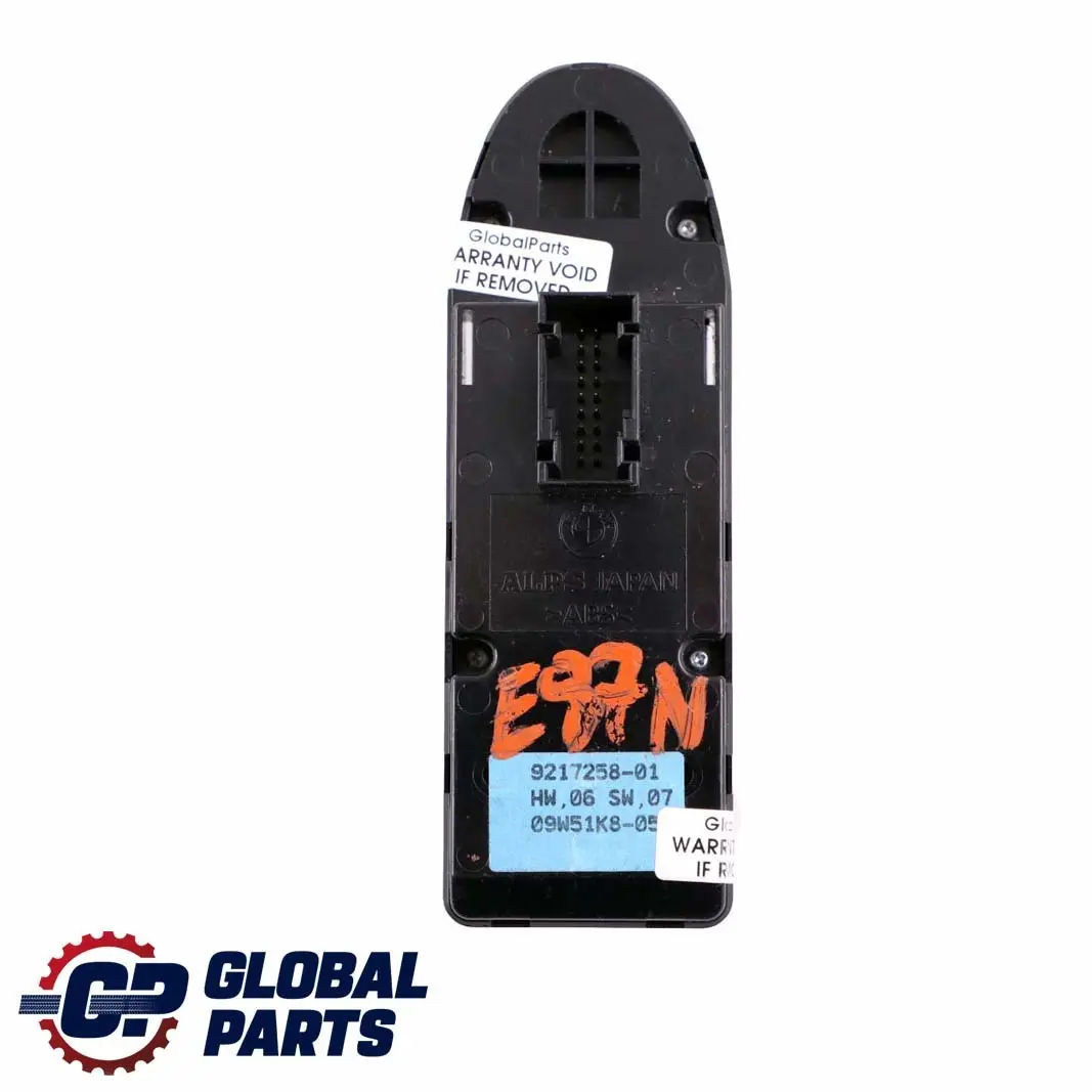 BMW 1 Series E87 LCI Vorne Fahrer Schalter Fensterheber - SKU 9217258 - Teilenummer 9217258