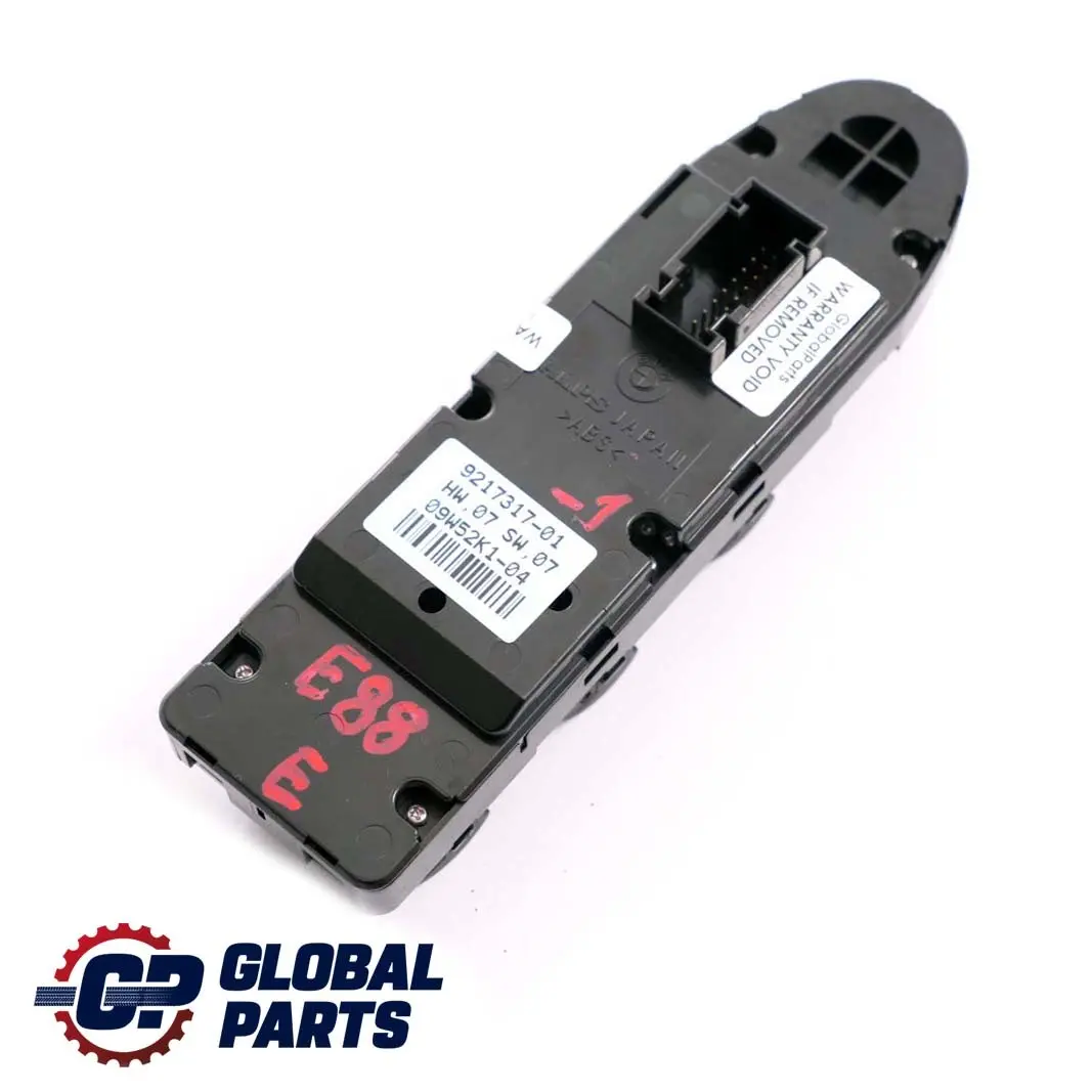 Interruttore alzacristalli elettrici lato guida nero per BMW E88 con numero di parte 9217317 BMW E88 Interruttore alzacristalli elettrici lato guida nero - SKU 9217317-1 - Numero di parte 9217317