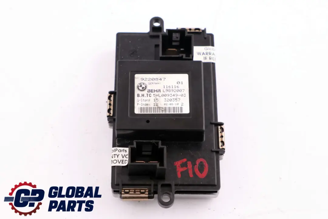 Heater Air Conditioning Blower Regulator Unit to BMW F10 F11 with Part number 9220847 BMW F10 F11 Heater Air Conditioning Blower Regulator Unit - SKU 9220847 - Part number 9220847