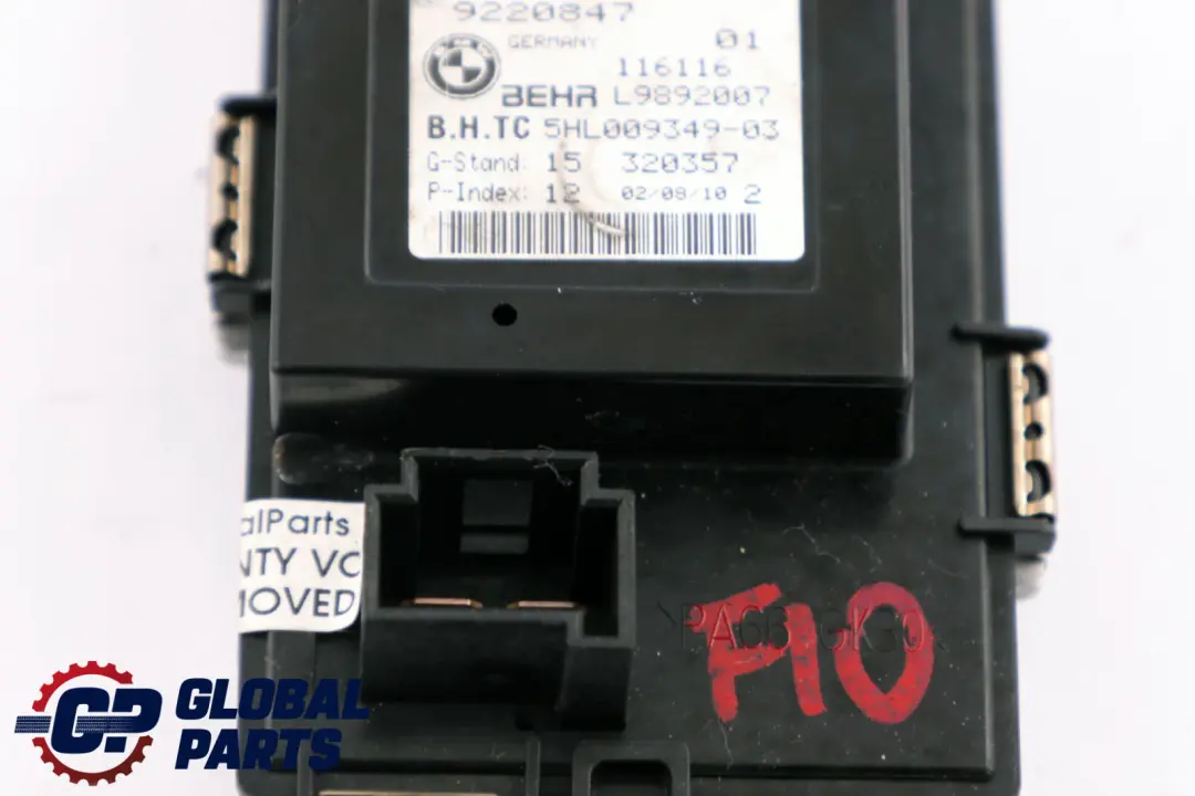 BMW F10 F11 Unite Regulation Du Ventilateur Chauffage Climatisation - SKU 9220847 - Numéro de pièce 9220847