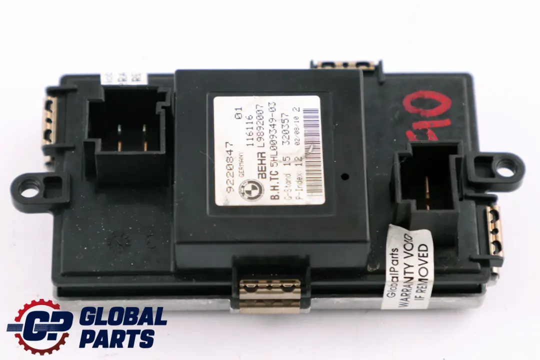 Heater Air Conditioning Blower Regulator Unit to BMW F10 F11 with Part number 9220847 BMW F10 F11 Heater Air Conditioning Blower Regulator Unit - SKU 9220847 - Part number 9220847