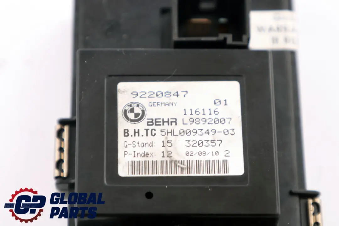BMW F10 F11 Heizung Klimaanlage Gebläseregler Einheit - SKU 9220847 - Teilenummer 9220847