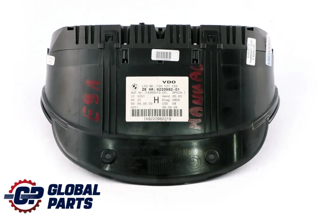 BMW 3 X1 Series E84 E90 E91 E92 Petrol Instrument Cluster Speedo Clocks 9220982 - SKU rhd-9220982 - Part number 9130296