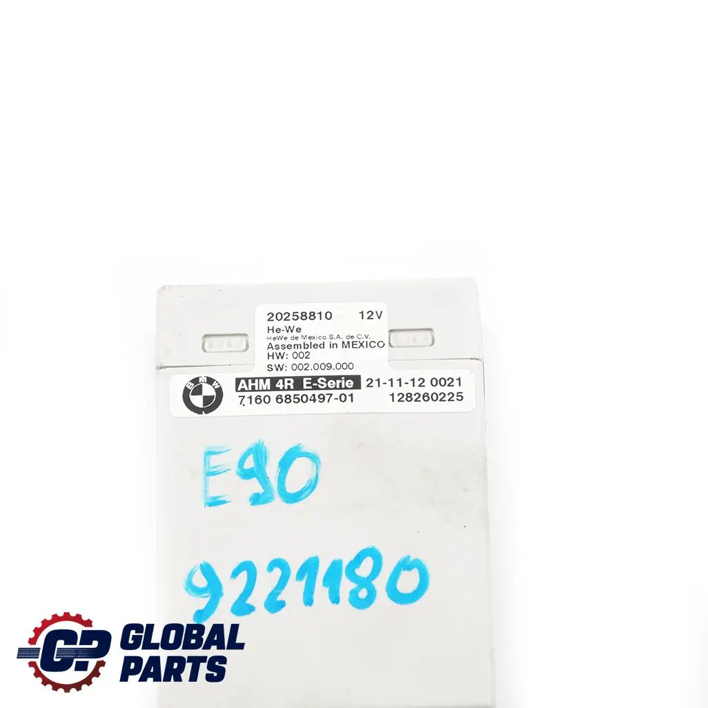 BMW 1 3 5 7 Serie E60 E61 E65 E81 E87 E90 Module d'attelage - SKU 9221180 - Numéro de pièce 9221180