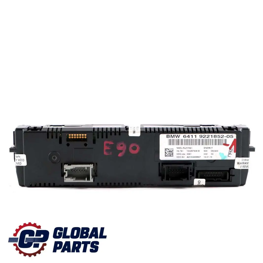 BMW E81 E82 E87 LCI E88 E90 E91 E92 X1 E84 Automatic Air Conditioning Control - SKU 9221852-1 - Part number 9221852