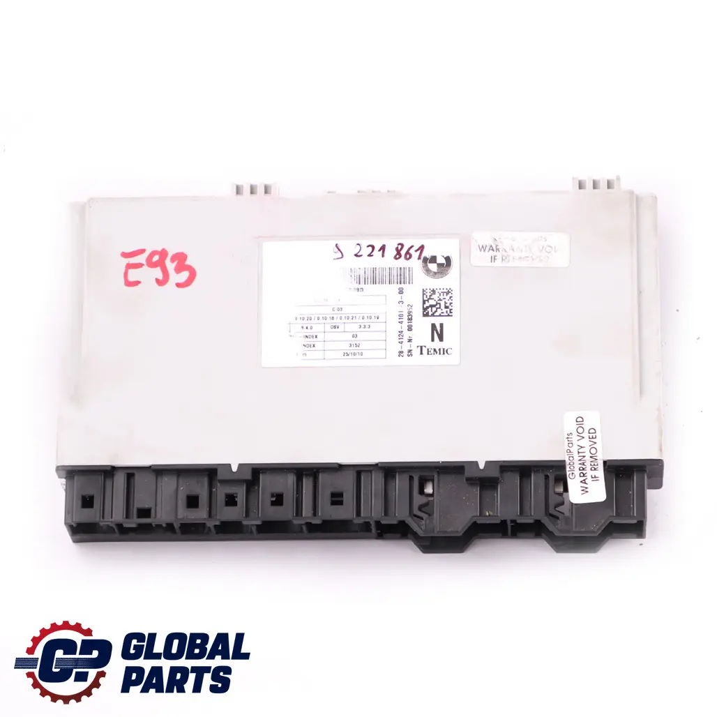 BMW E90 E91 E93 LCI Delantero Izquierdo Derecho Asiento Modulo Control ECU - SKU 9221861 - Número de pieza 9221861