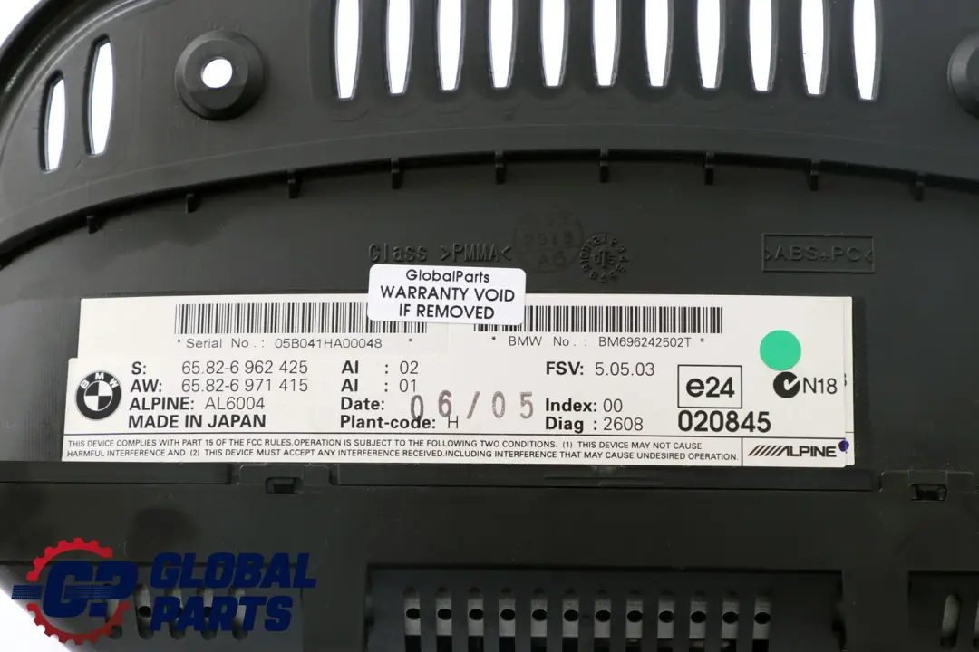 Bordmonitor 8,8" 6582 für BMW 5 er E60 E61 mit Teilenummer 9224349 BMW 5 er E60 E61 Bordmonitor 8,8" 6582 - SKU 9224349 - Teilenummer 9224349