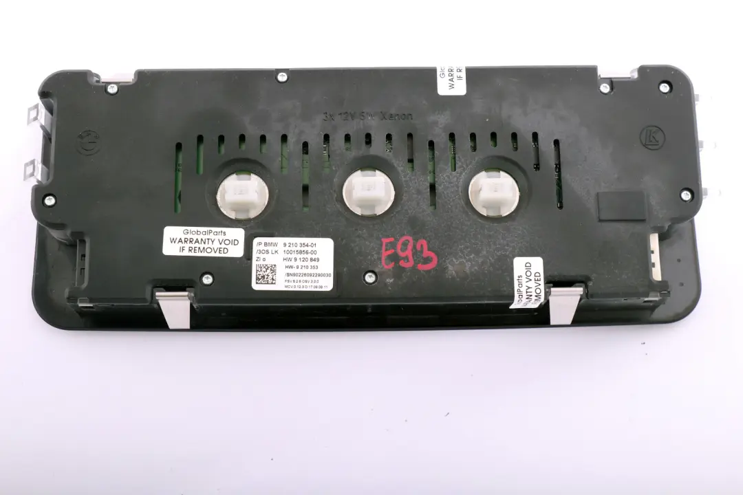 BMW 1 3 Z4 Series E88 E93 Switch Unit Roof Light Schwarz Black 9210354 - SKU 9225700 - Part number 9225700