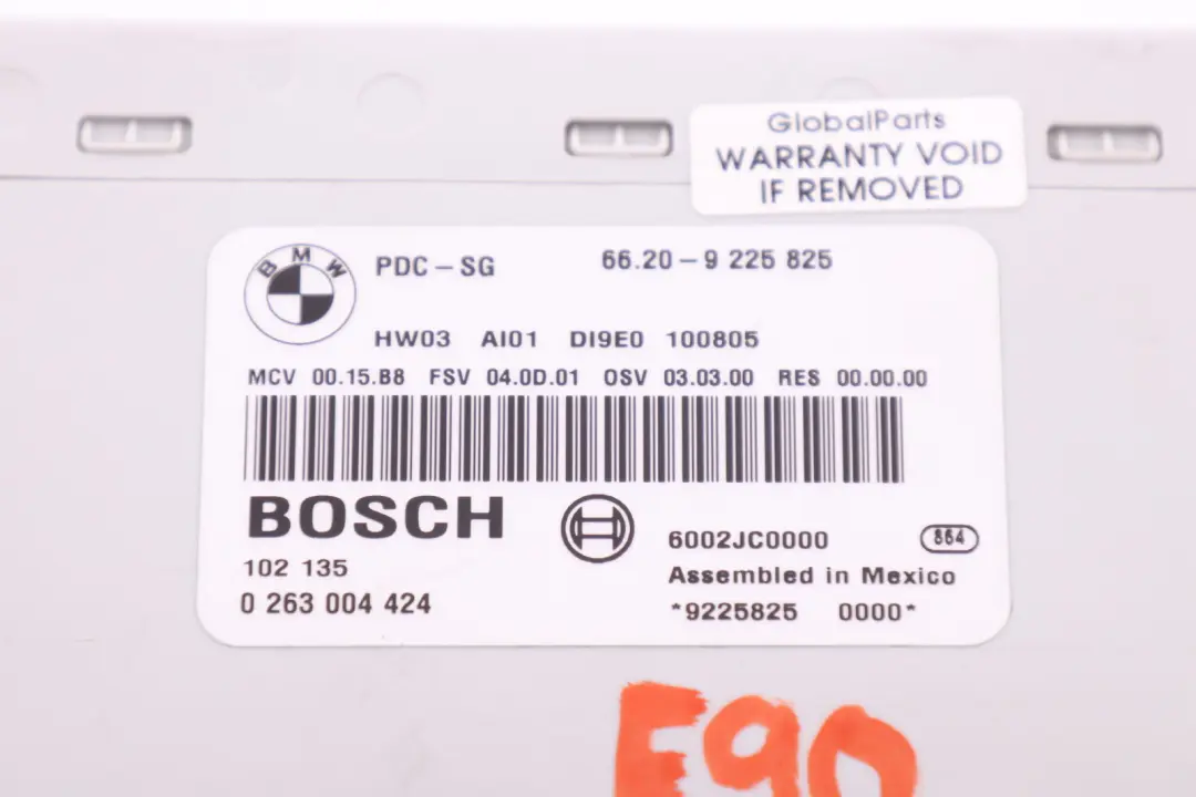 PDC Module Parking Control Unit to BMW E81 E84 E87 E90 E91 with Part number 9225825 BMW E81 E84 E87 E90 E91 PDC Module Parking Control Unit - SKU 9225825 - Part number 9225825