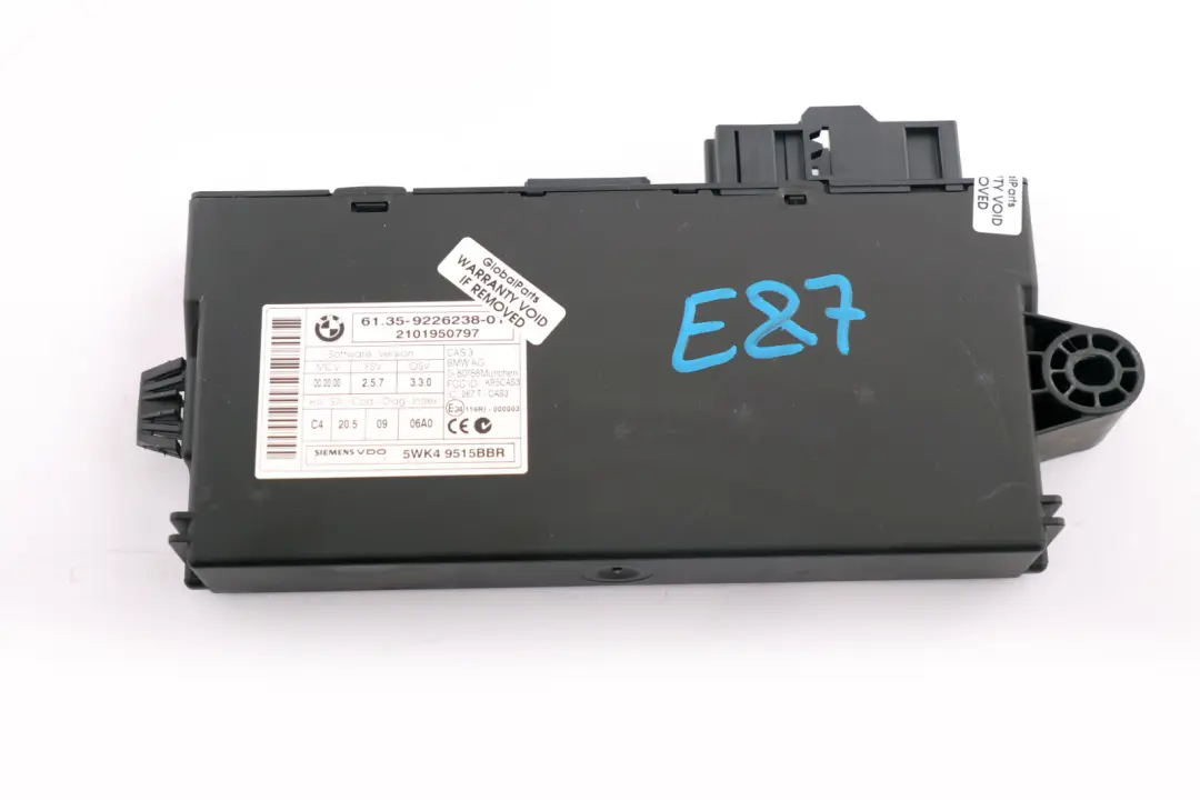 BMW 1 3 5 Series E60 E87 E90 CAS 3 ECU Control Unit Key Reading Module - SKU 9226238 - Part number 9226238