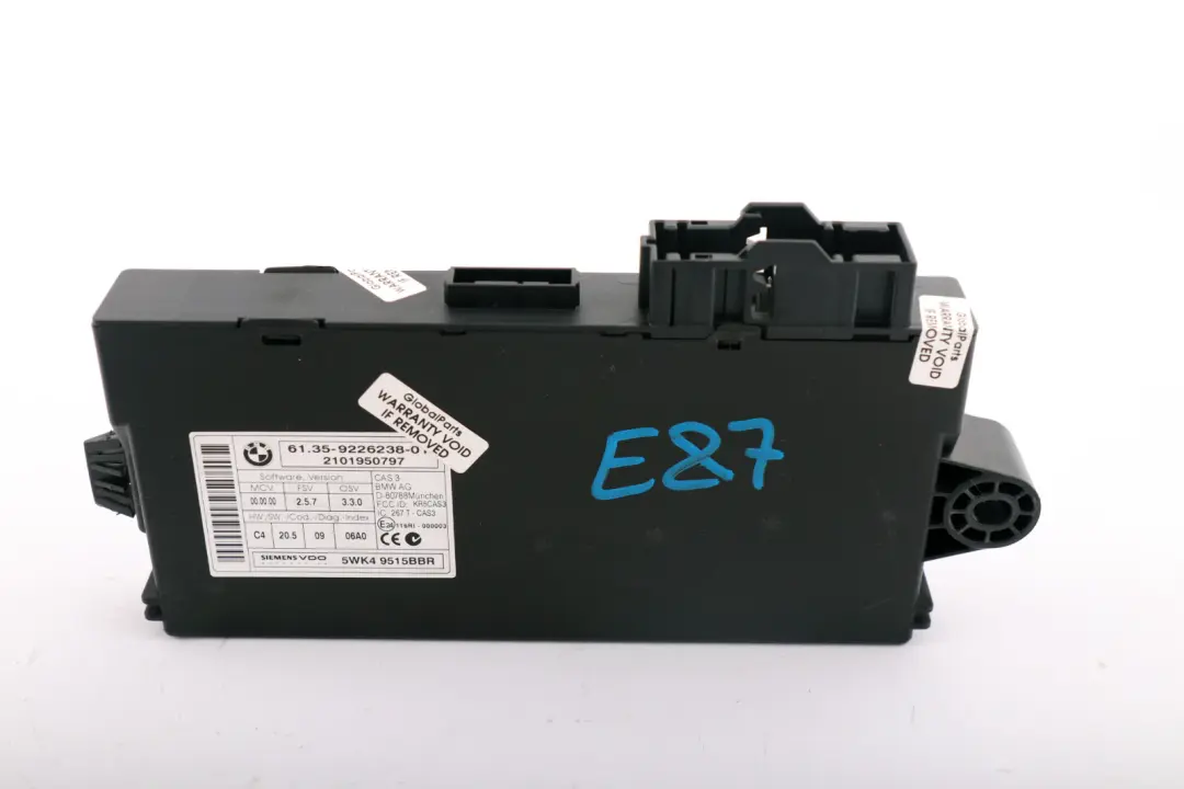 BMW 1 3 5 Series E60 E87 E90 CAS 3 ECU Control Unit Key Reading Module - SKU 9226238 - Part number 9226238