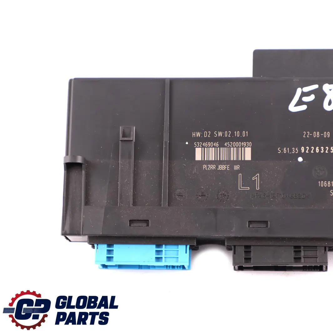 BMW 1 E82 ECU Body Control Module L1 PL2RR JBBFE IIIR Junction Box - SKU 9226325 - Part number 9226325