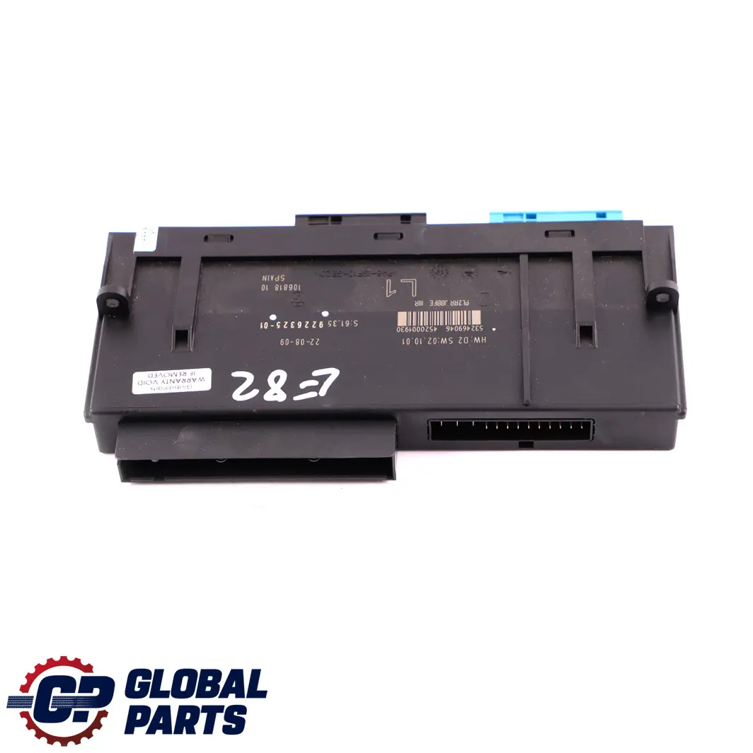 ECU Módulo Control Carrocería L1 PL2RR JBBFE IIIR Caja de Conexiones para BMW 1 E82 con número de pieza 9226325 BMW 1 E82 ECU Módulo Control Carrocería L1 PL2RR JBBFE IIIR Caja de Conexiones - SKU 9226325 - Número de pieza 9226325