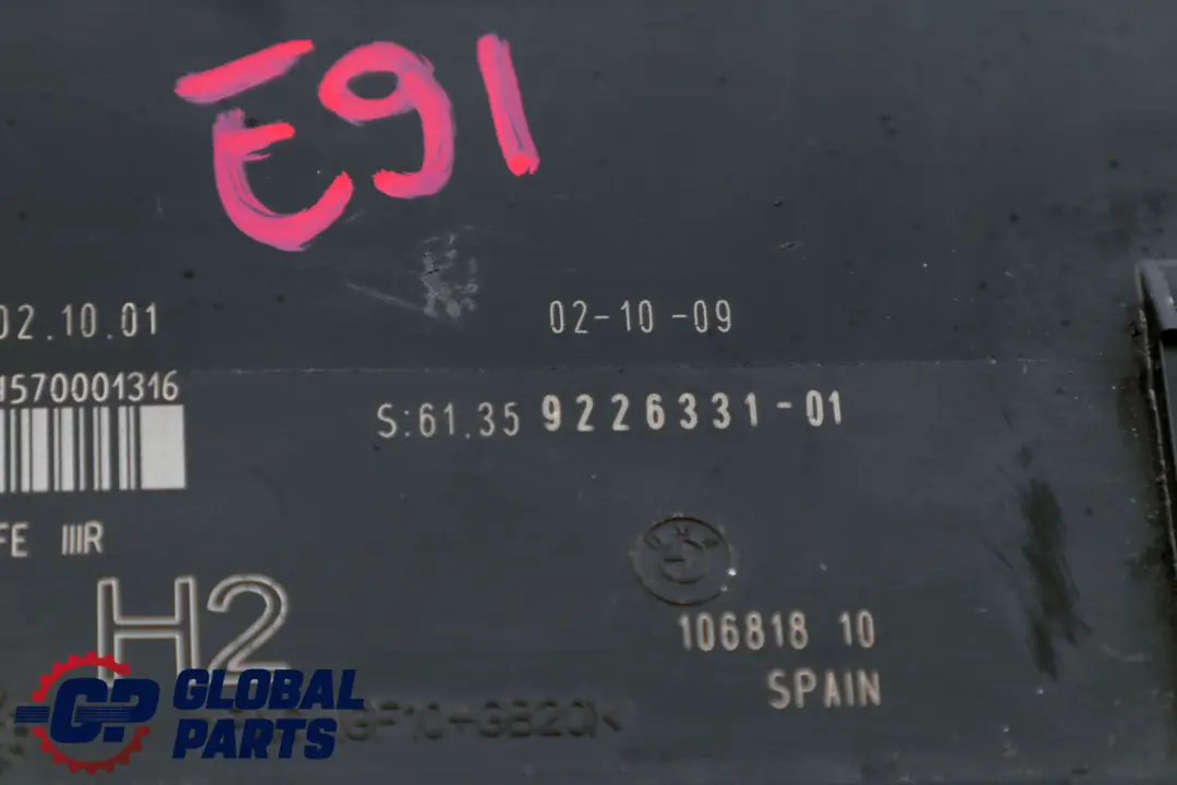 ECU Cuerpo Control Módulo Unit H2 6135 para BMW E91 con número de pieza 9226331 BMW E91 ECU Cuerpo Control Módulo Unit H2 6135 - SKU 9226331-1 - Número de pieza 9226331