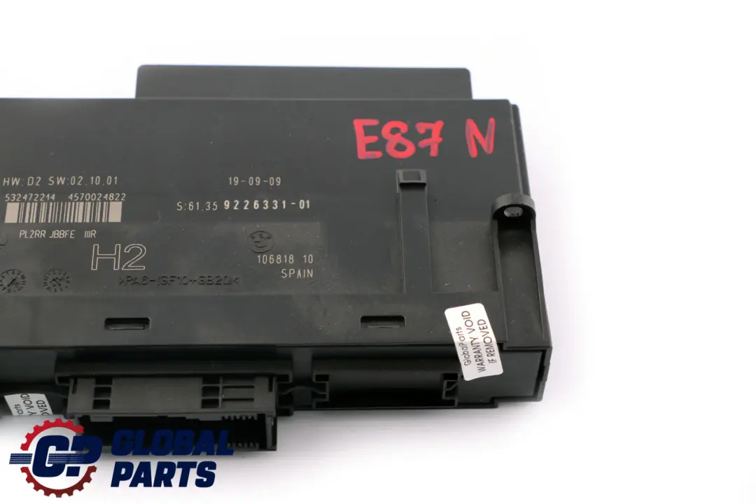 ECU Centralina Elettrica Carrozzeria Unita H2 per BMW E87 LCI con numero di parte 9226331 BMW E87 LCI ECU Centralina Elettrica Carrozzeria Unita H2 - SKU 9226331 - Numero di parte 9226331