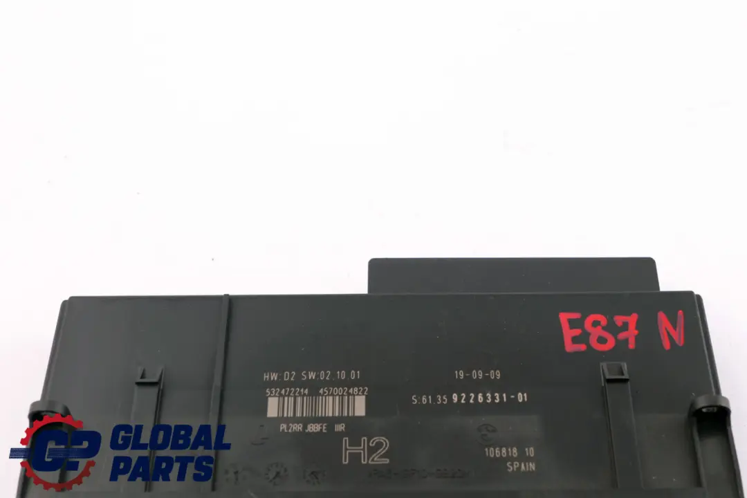 BMW E87 LCI H2 Módulo De Control De La Carrocería De La ECU - SKU 9226331 - Número de pieza 9226331