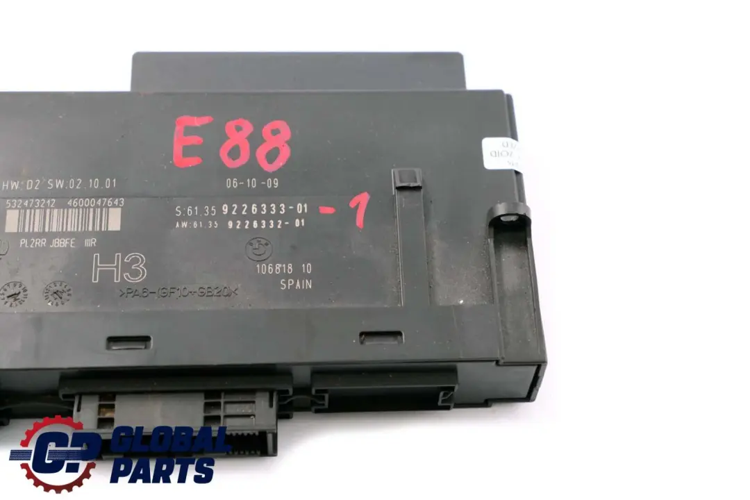 BMW 1 Series E88 Cabrio ECU Body Control Module H3 Junction Box - SKU 9226333-1 - Part number 9226333