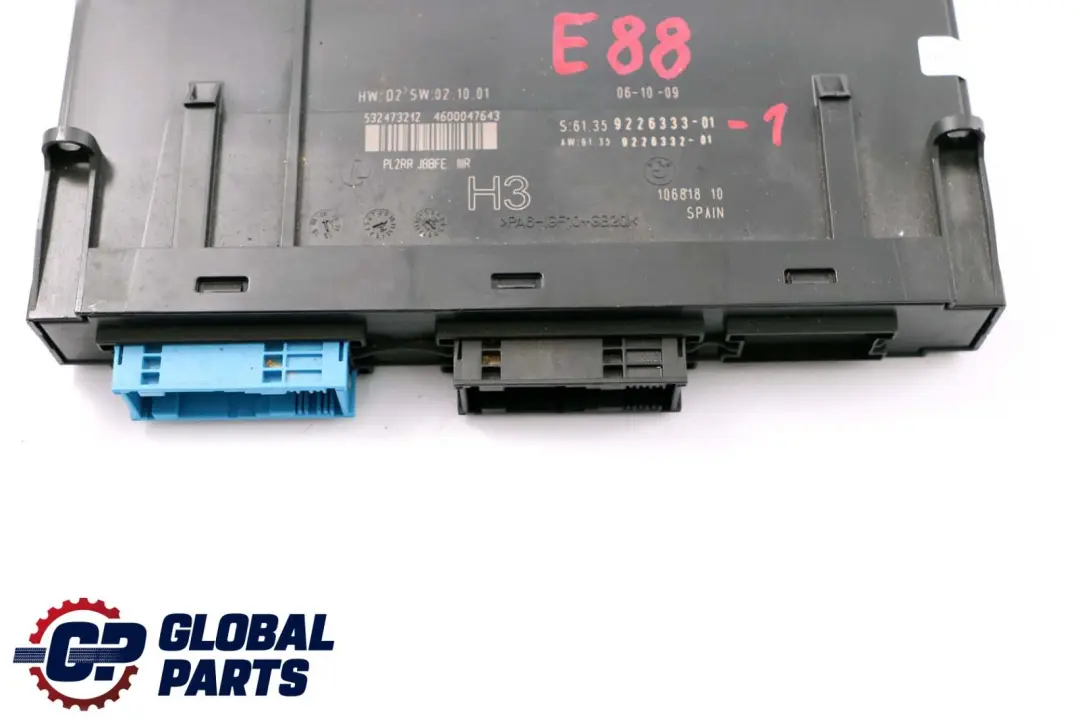BMW 1 Series E88 Cabrio ECU Body Control Module H3 Junction Box - SKU 9226333-1 - Part number 9226333