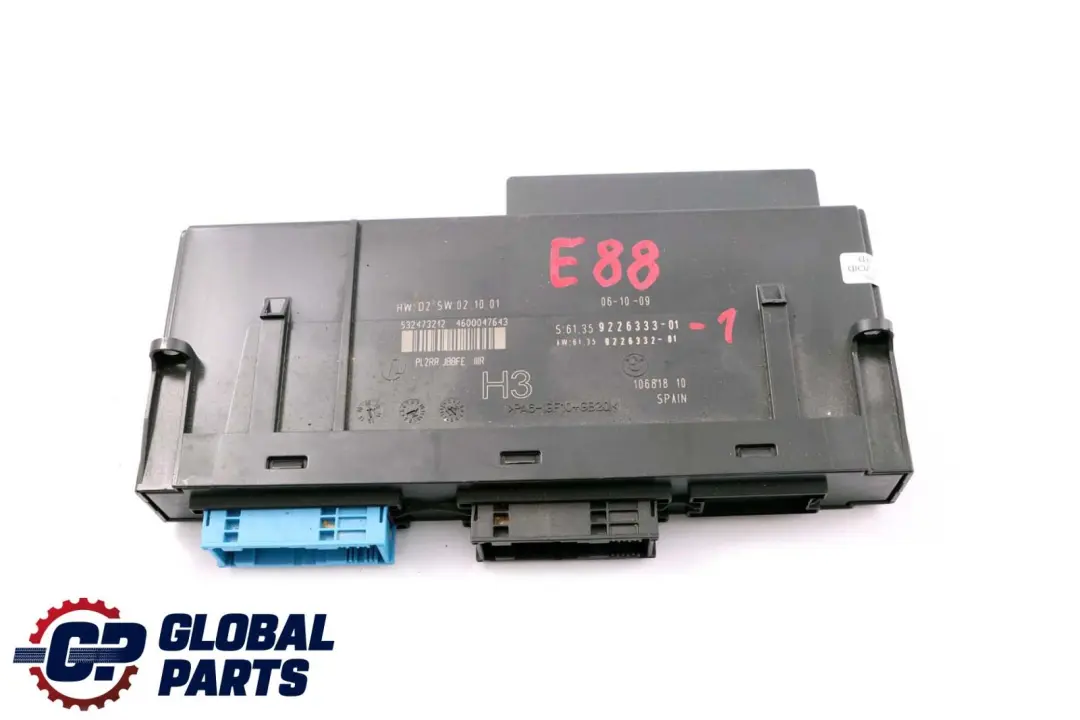 BMW 1 Series E88 Cabrio ECU Body Control Module H3 Junction Box - SKU 9226333-1 - Part number 9226333