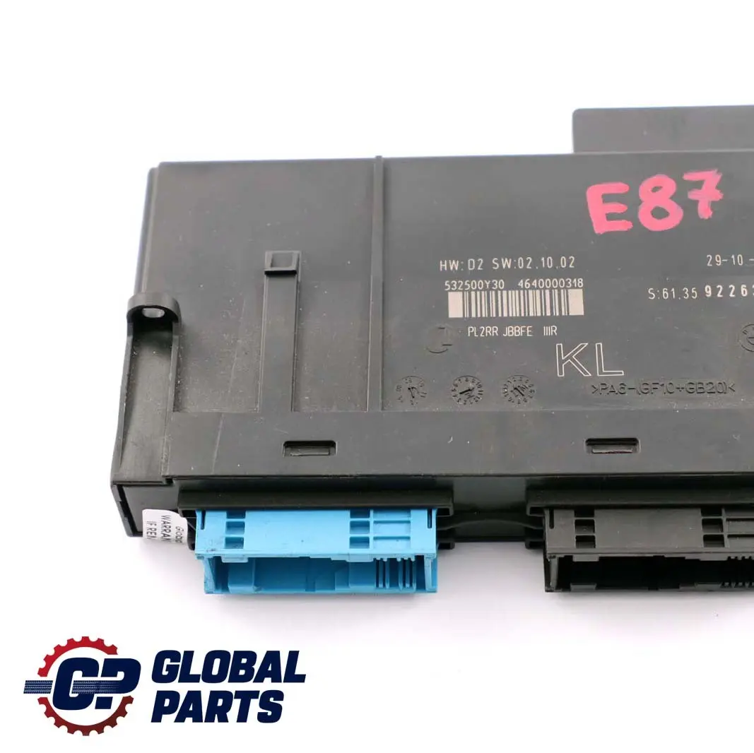 ECU Body Control Module KL Junction Box PL2 JBBFE IIIR to BMW 1 Series E87 with Part number 9226339 BMW 1 Series E87 ECU Body Control Module KL Junction Box PL2 JBBFE IIIR - SKU 9226339 - Part number 9226339