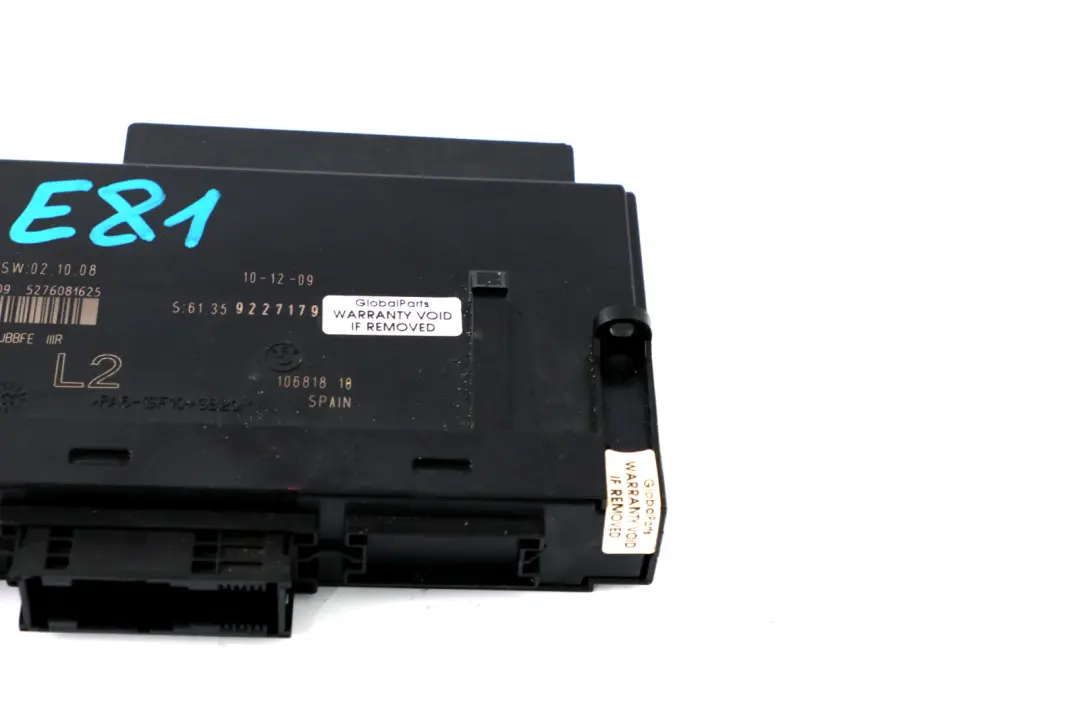 BMW E81 Karosseriesteuergerät ECU L2 PL2RR JBBFE IIIR Anschlussdose 922717 - SKU 9227179 - Teilenummer 9227179