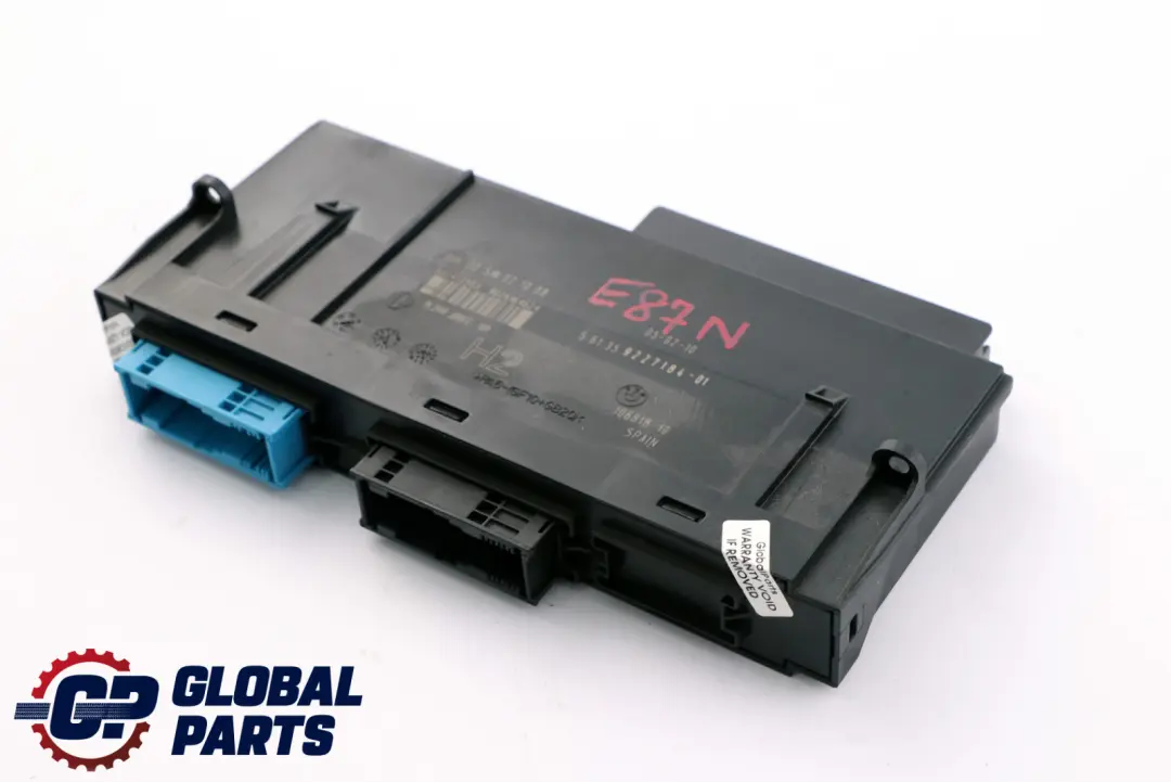 BMW E87 LCI ECU Module de contrôle de la carrosserie H2 PL2RR JBBFE IIIR - SKU 9227184 - Numéro de pièce 9227184
