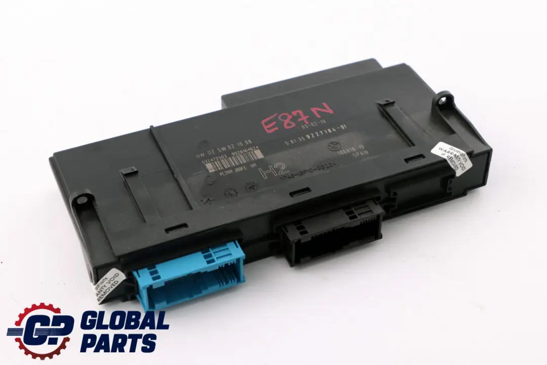 BMW E87 LCI ECU Module de contrôle de la carrosserie H2 PL2RR JBBFE IIIR - SKU 9227184 - Numéro de pièce 9227184