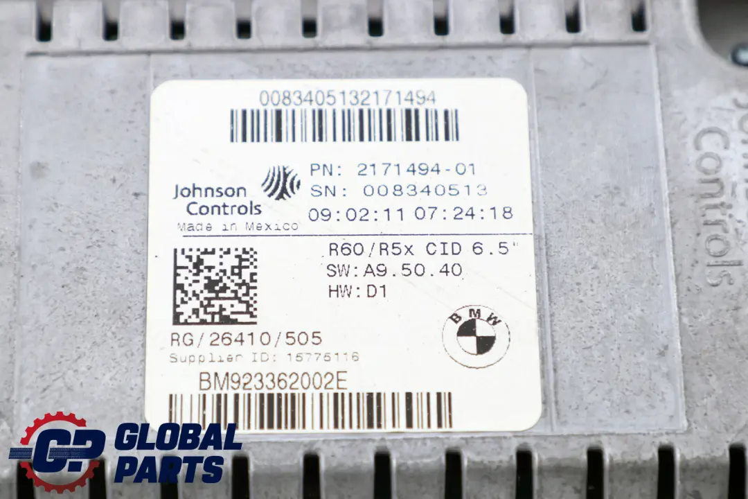 Instrument Cluster Speedo Navigation Display Screen to BMW Mini R56 R60 with Part number 9228486 BMW Mini R56 R60 Instrument Cluster Speedo Navigation Display Screen - SKU rhd-9228486 - Part number 9228486