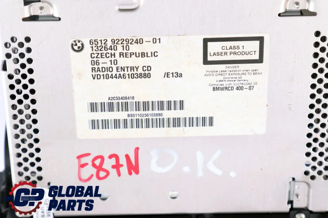 BMW E81 E87 E90 LCI Radio Business CD Player - SKU 9229240 - Numero di parte 9299443