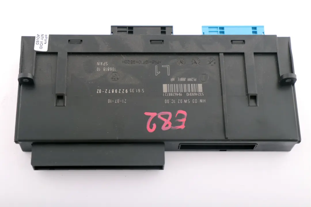 ECU Body Control Module Junction Box L1 PL2RR JBBFE to BMW 1 Series E82 with Part number 9229872 BMW 1 Series E82 ECU Body Control Module Junction Box L1 PL2RR JBBFE - SKU 9229872 - Part number 9229872