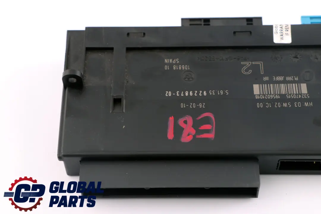 BMW 1 Series E81 Body Control Module ECU L2 PL2RR JBBFE III Junction Box - SKU 9229873 - Part number 9229873