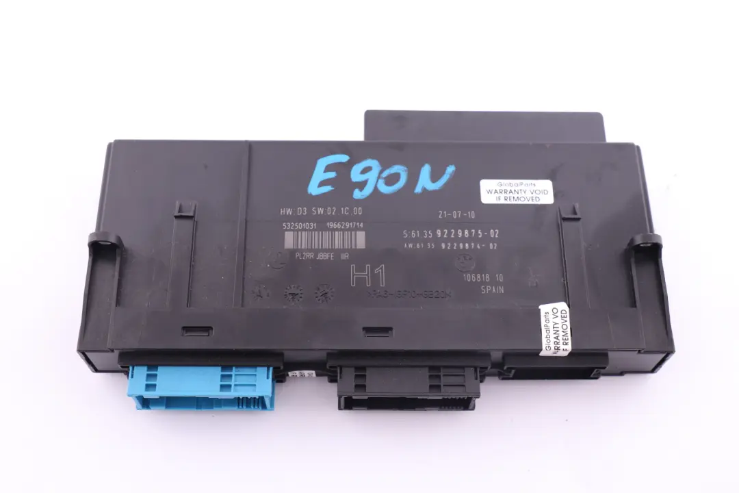 Karosseriesteuergerät H1 PL2RR JBBFE IIIR 6135 für BMW 3 E90 LCI mit Teilenummer 9229875 BMW 3 E90 LCI Karosseriesteuergerät H1 PL2RR JBBFE IIIR 6135 - SKU 9229875 - Teilenummer 9229875