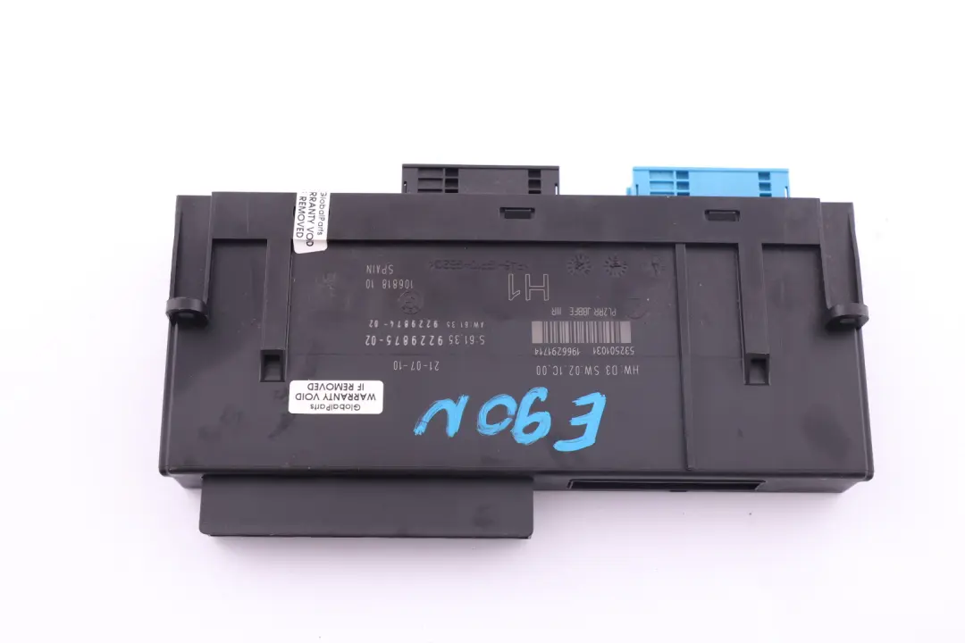 BMW 3 E90 LCI Karosseriesteuergerät H1 PL2RR JBBFE IIIR 6135 - SKU 9229875 - Teilenummer 9229875