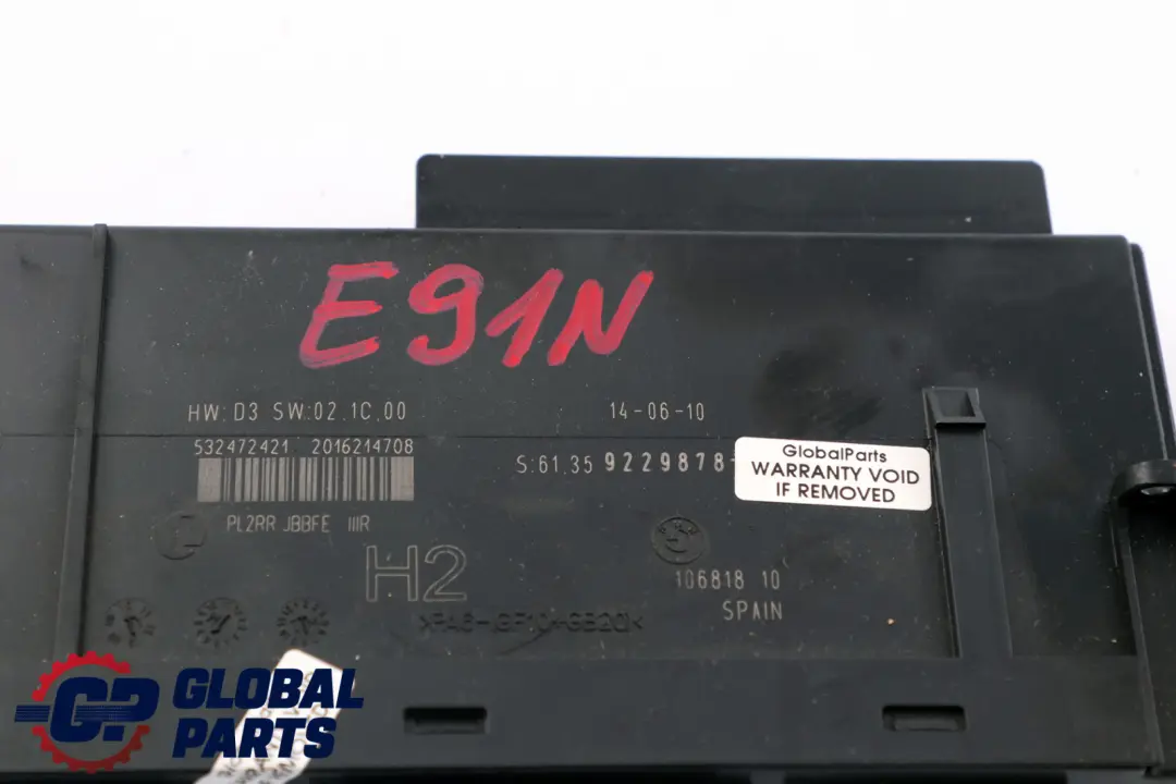 ECU Módulo De Control Del Cuerpo Caja De Conexiones H2 para BMW E91 LCI con número de pieza 9229878 BMW E91 LCI ECU Módulo De Control Del Cuerpo Caja De Conexiones H2 - SKU 9229878 - Número de pieza 9229878