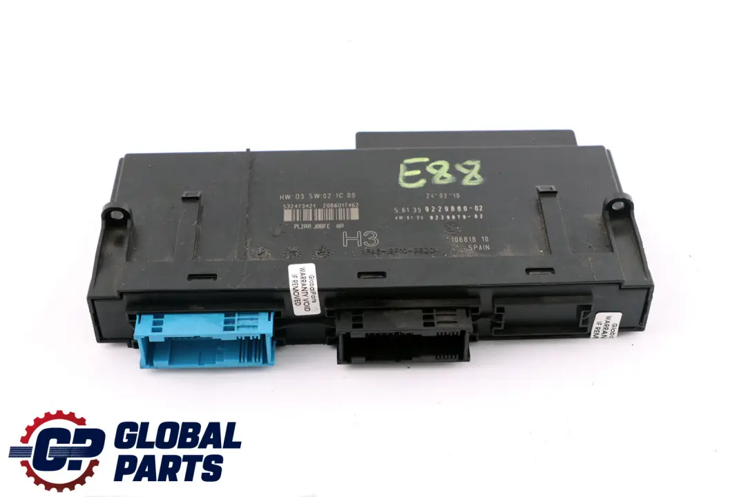 Module De Commande Carrosserie ECU Boîte De Jonction H3 pour BMW E88 Cabrio à propos du numéro de pièce 9229880 BMW E88 Cabrio Module De Commande Carrosserie ECU Boîte De Jonction H3 - SKU 9229880 - Numéro de pièce 9229880