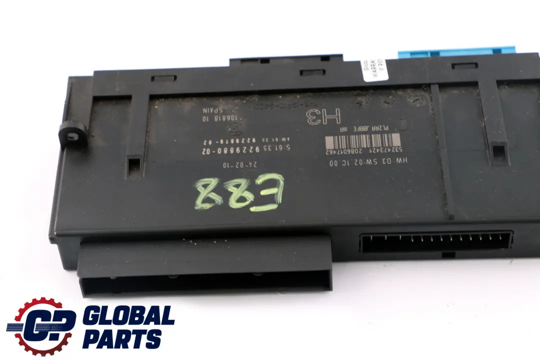 BMW 1 Series E88 Cabrio ECU Body Control Module H3 Junction Box - SKU 9229880 - Part number 9229880