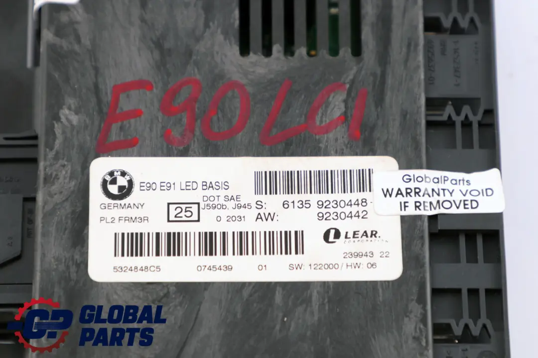 BMW E90 LCI E90N Piedino Lichtsteuermodul Lcm LED Base - SKU 9230448 - Numero di parte 9230448