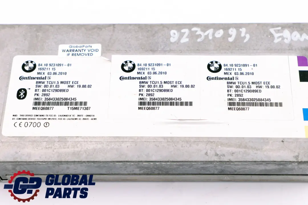 BMW E60 E87 E90 Modulo Unità Di Controllo Bluetooth Telematico - SKU 9231093 - Numero di parte 9231093