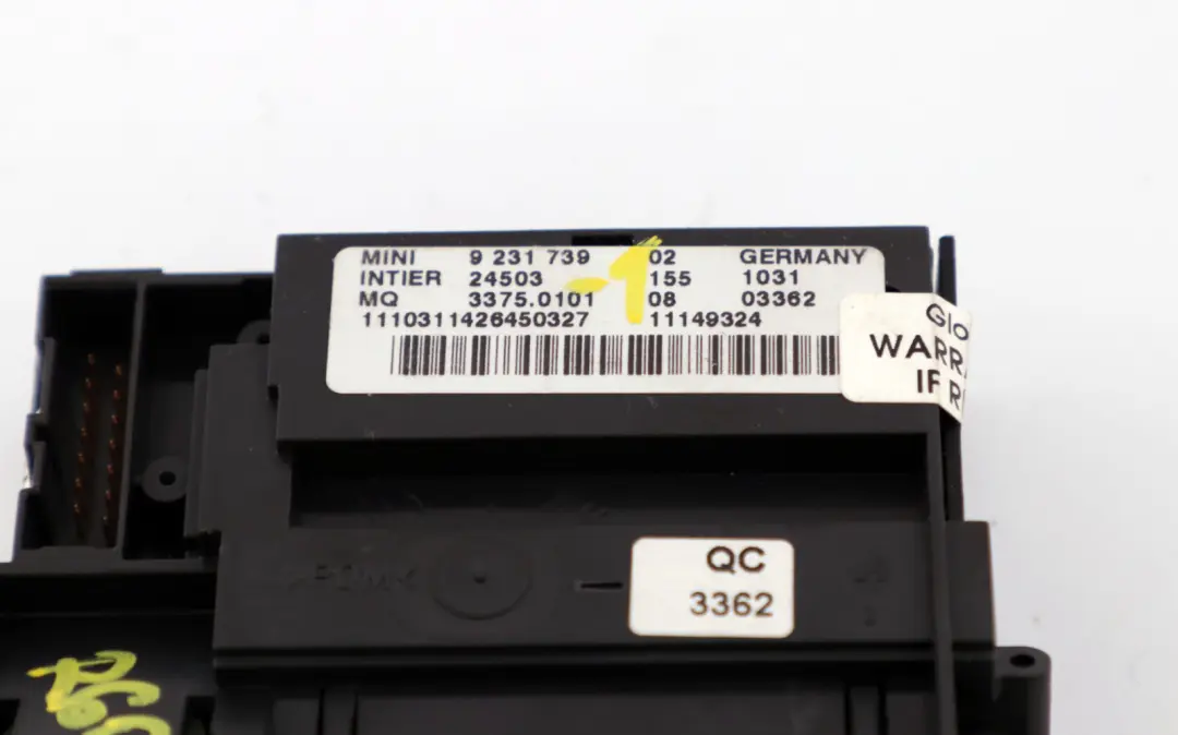 Mini R55 R56 R60 R61 Llave De encendido Lector Start Stop Interruptor Boton - SKU 9231739-1 - Número de pieza 9231739