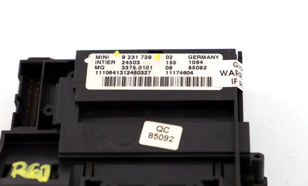 Mini Cooper R55 R56 R60 Llave De Encendido Lector Start Stop Interruptor Boton - SKU 9231739 - Número de pieza 9231739