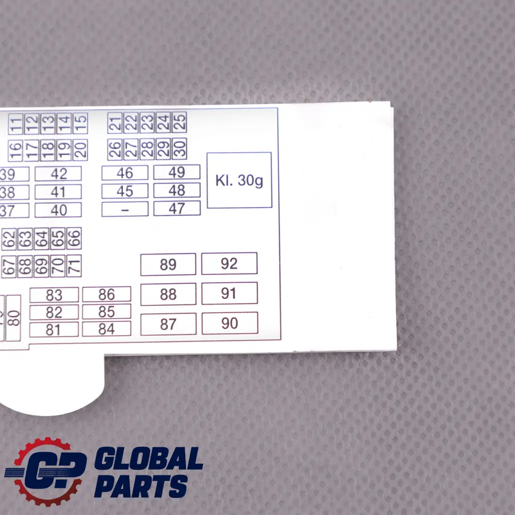 Map Fuse Grouping to BMW 1 3 Series E81 E82 E87 E88 E90 E92 E93 LCI M3 with Part number 9232904 BMW 1 3 Series E81 E82 E87 E88 E90 E92 E93 LCI M3 Map Fuse Grouping - SKU 9232904 - Part number 9232904