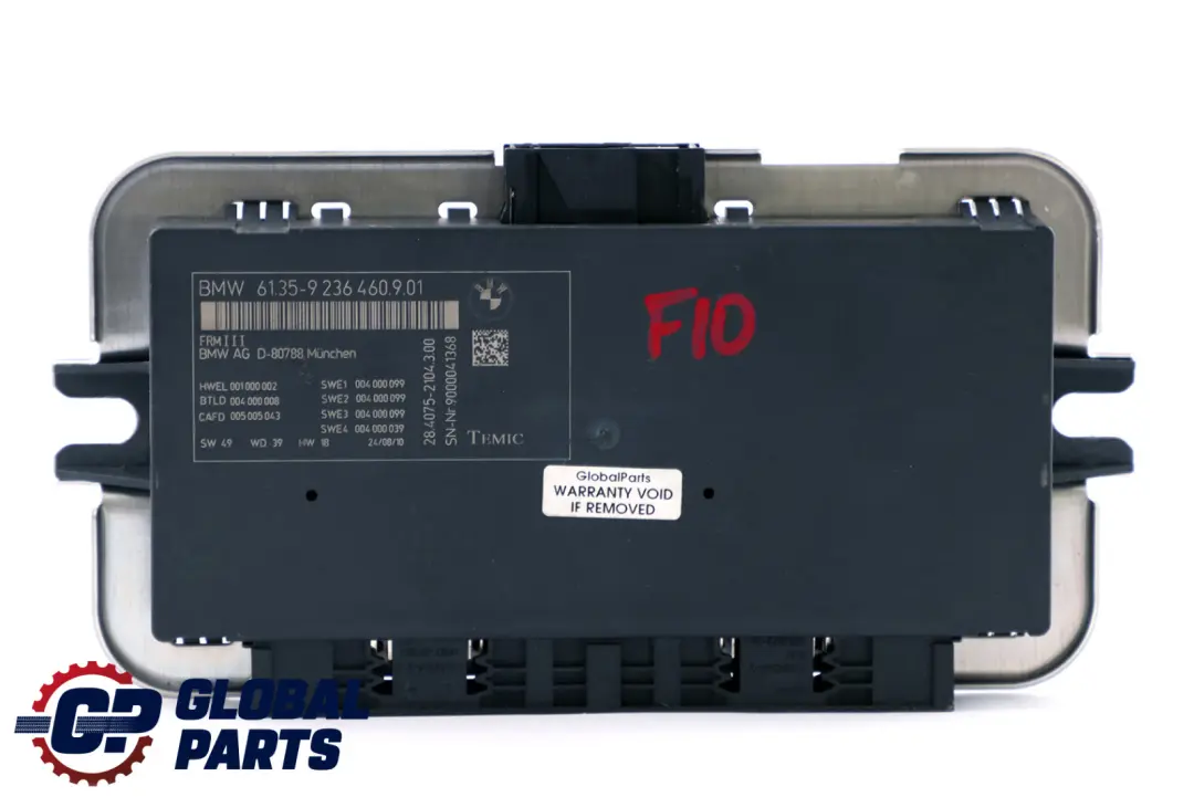Fußraumleuchte Modul Steuergerät ECU FRM III für BMW F10 mit Teilenummer 9236460 BMW F10 Fußraumleuchte Modul Steuergerät ECU FRM III - SKU 9236460 - Teilenummer 9236460