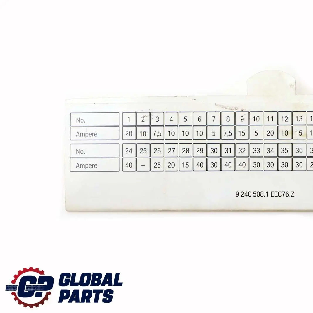  Fuse Map BMW X5 X6 E70 E71 Assignment Grouping Card - SKU 9240508 - Part number 9240508