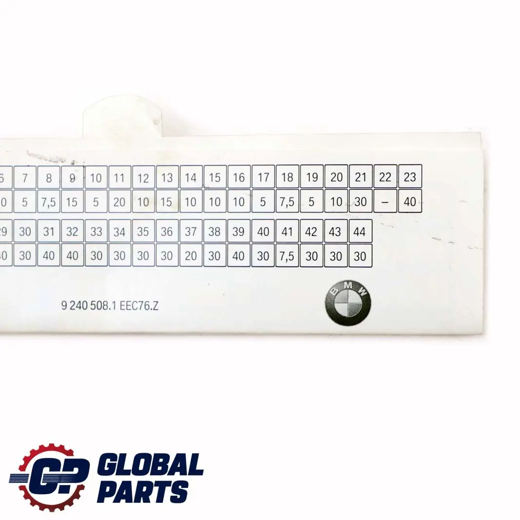 Fuse Map BMW X5 X6 E70 E71 Assignment Grouping Card to with Part number 9240508 Fuse Map BMW X5 X6 E70 E71 Assignment Grouping Card - SKU 9240508 - Part number 9240508