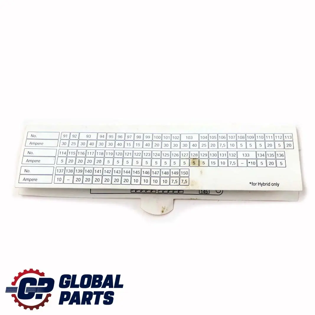  Fuse Map BMW X5 X6 E70 E71 Assignment Grouping Card - SKU 9240508 - Part number 9240508